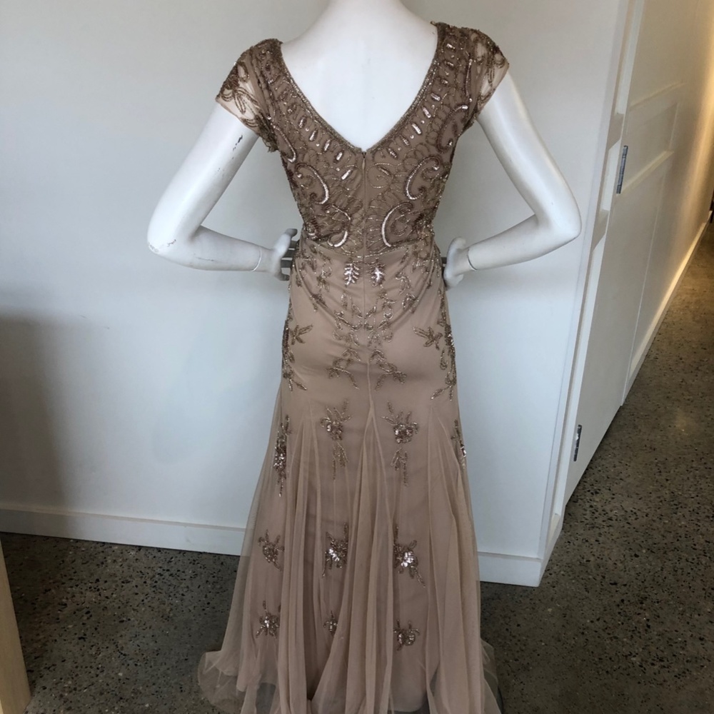 Adrianna Papell beaded Champagne Dress - Picture 2 of 4